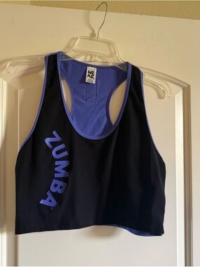 Zumba Fitness Black and Purple Racerback Tank Crop Top